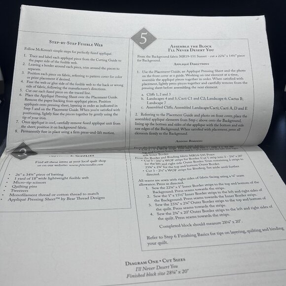 McKenna Ryan “I'll Never Desert You” Applique Quilt Sewing Pattern Uncut FF - Picture 3 of 5